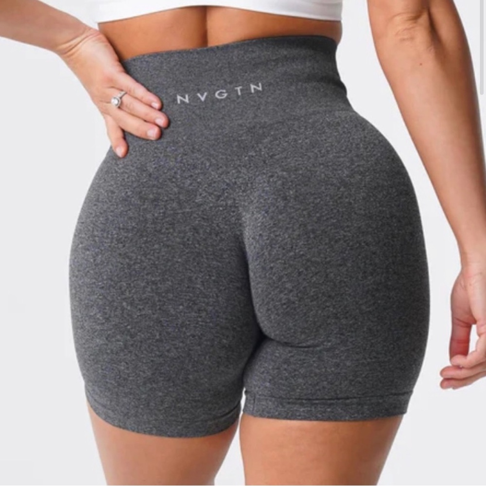 NVGTN Speckled Black Scrunch Seamless Shorts